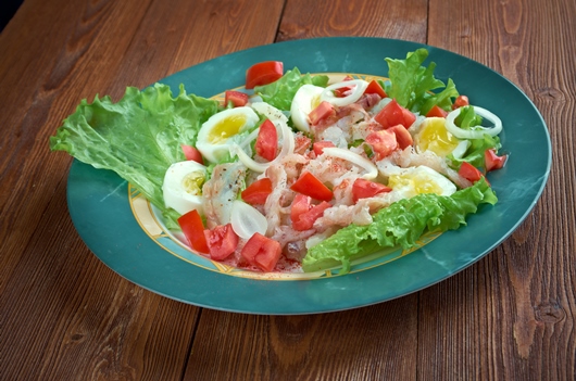 Codfish Salad with Melon